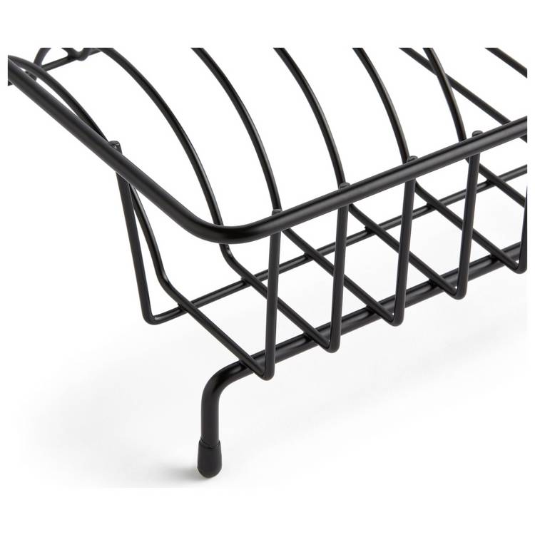 Habitat compact wire dish drainer in black - British product