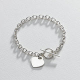 Argos Revere Sterling Silver Classic Heart T-Bar Bracelet- Buy online at McGrocer
