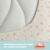 Silentnight pink fitted sheets for Moses basket 2-pack, imported from the UK