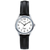 Timex Easy Reader watch white dial black leather strap - British product