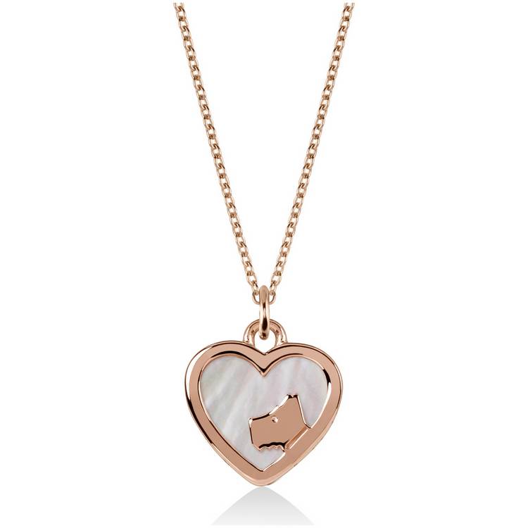 Radley London rose gold pearl dog charm necklace 41cm - British product