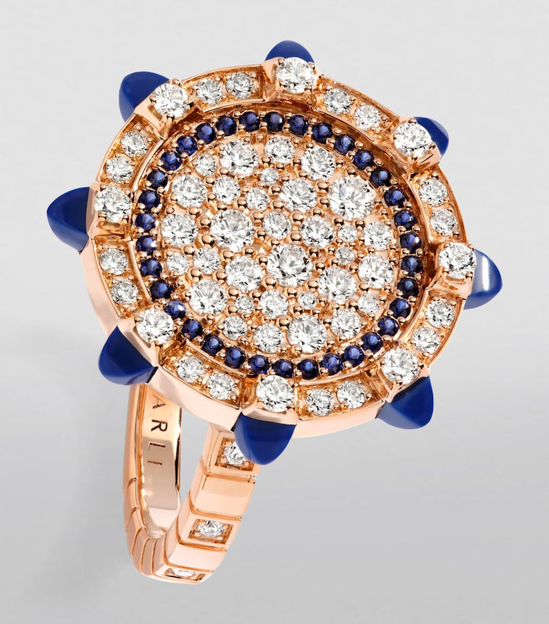 Marli New York rose gold diamond lapis lazuli ring - British product
