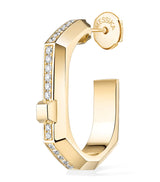 Harrods Messika Modernist Small Yellow Gold and Diamond Single Hoop Earring (0.10ct)- Buy online at McGrocer