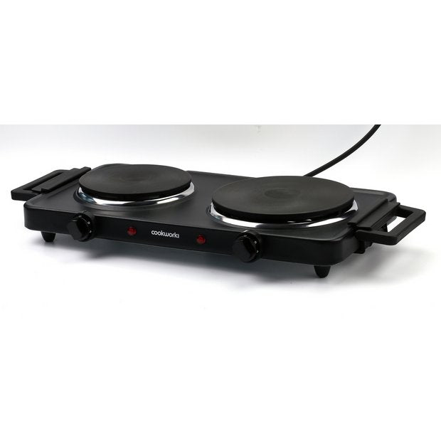 Cookworks 2500W table top double hotplate hob - British product