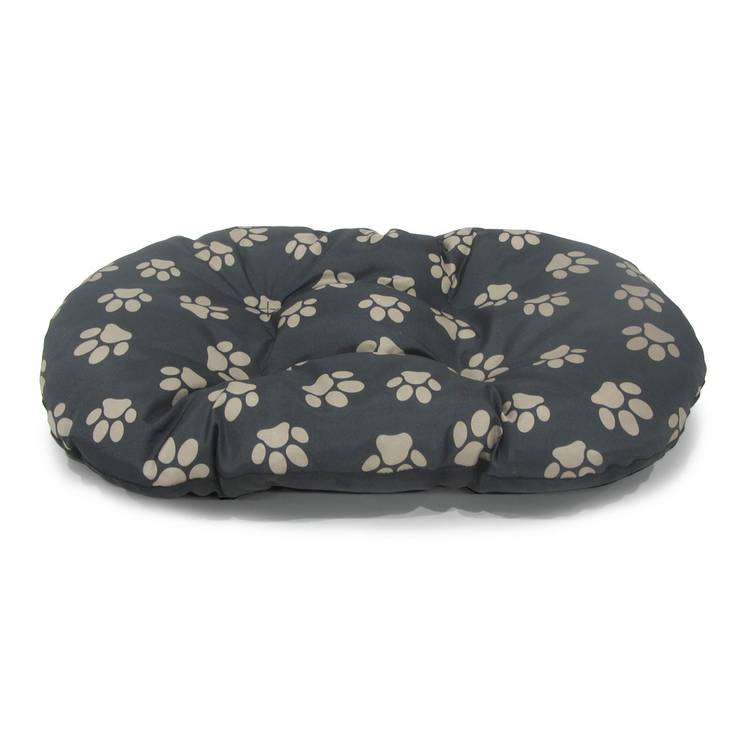 Small fleece oval dog cushion for small dogs, UK version