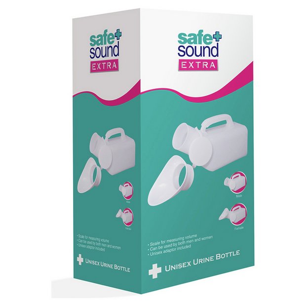 Safe and Sound unisex urinal with secure lid - British product