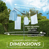 Vileda Super Dry Hoist rotary airer 60m (British brand)