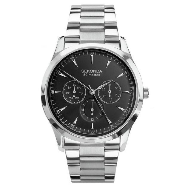 Sekonda men's multifunction watch with stainless steel bracelet - British product