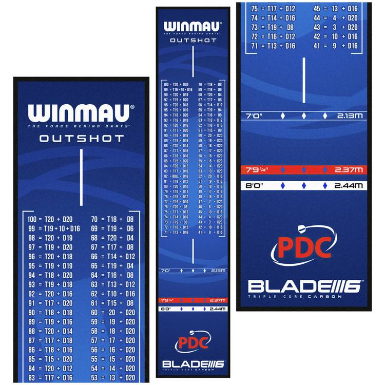 Winmau Easy Checkout Outshot Dart Mat 300x60cm - British product