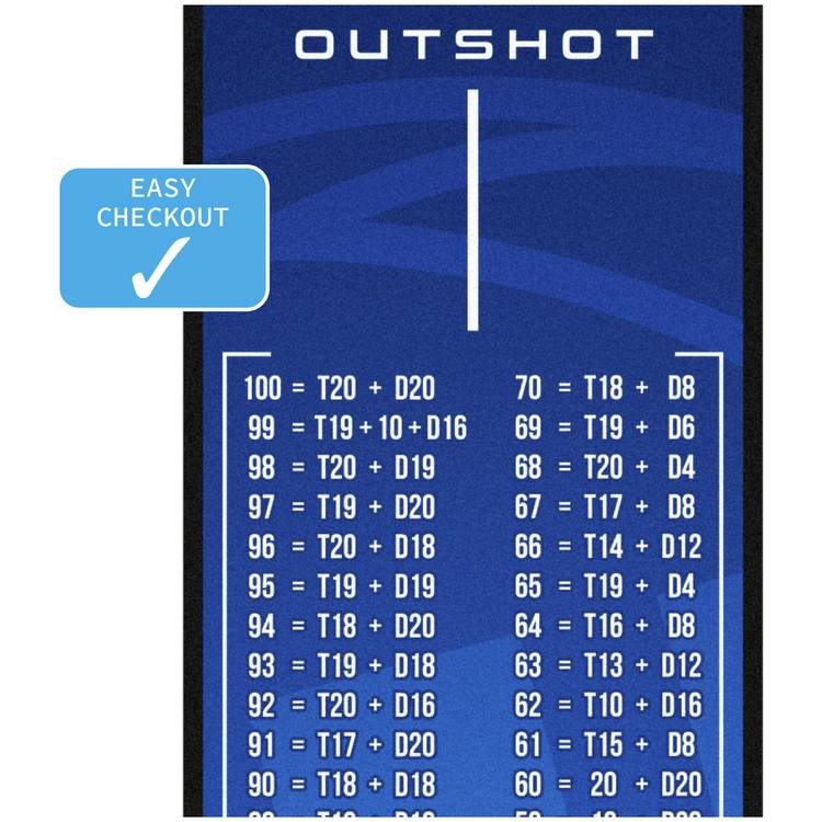 Winmau Easy Checkout Outshot Dart Mat 300x60cm - British product