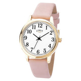 Limit ladies pink faux leather strap watch gold-plated case (British brand)
