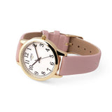 Limit ladies pink faux leather strap watch gold-plated case (British brand)