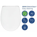 Bemis Click & Clean Classic toilet seat white - British product
