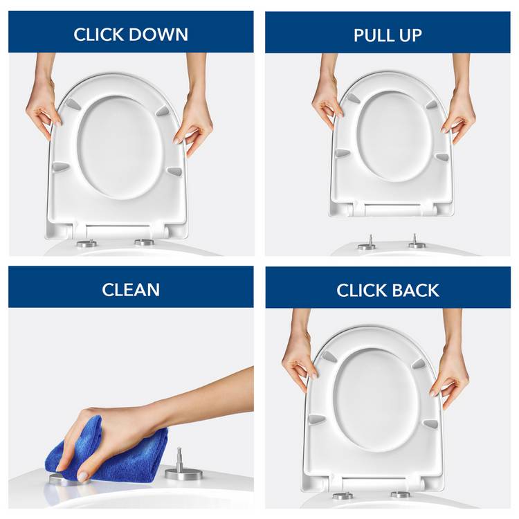 Bemis Click & Clean Classic toilet seat white - British product