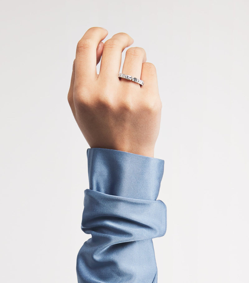 Anita Ko white gold diamond baguette floating ring, imported from the UK