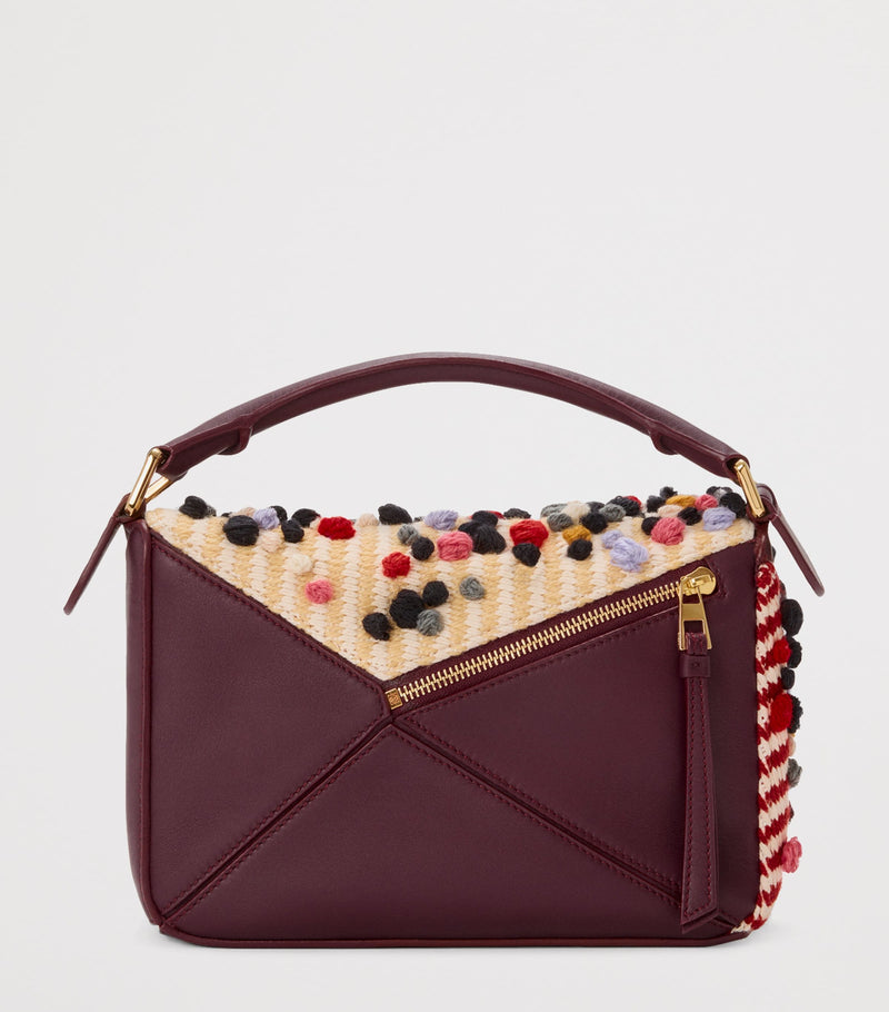 LOEWE x Albers Puzzle top-handle bag with hand-woven cotton (British brand)