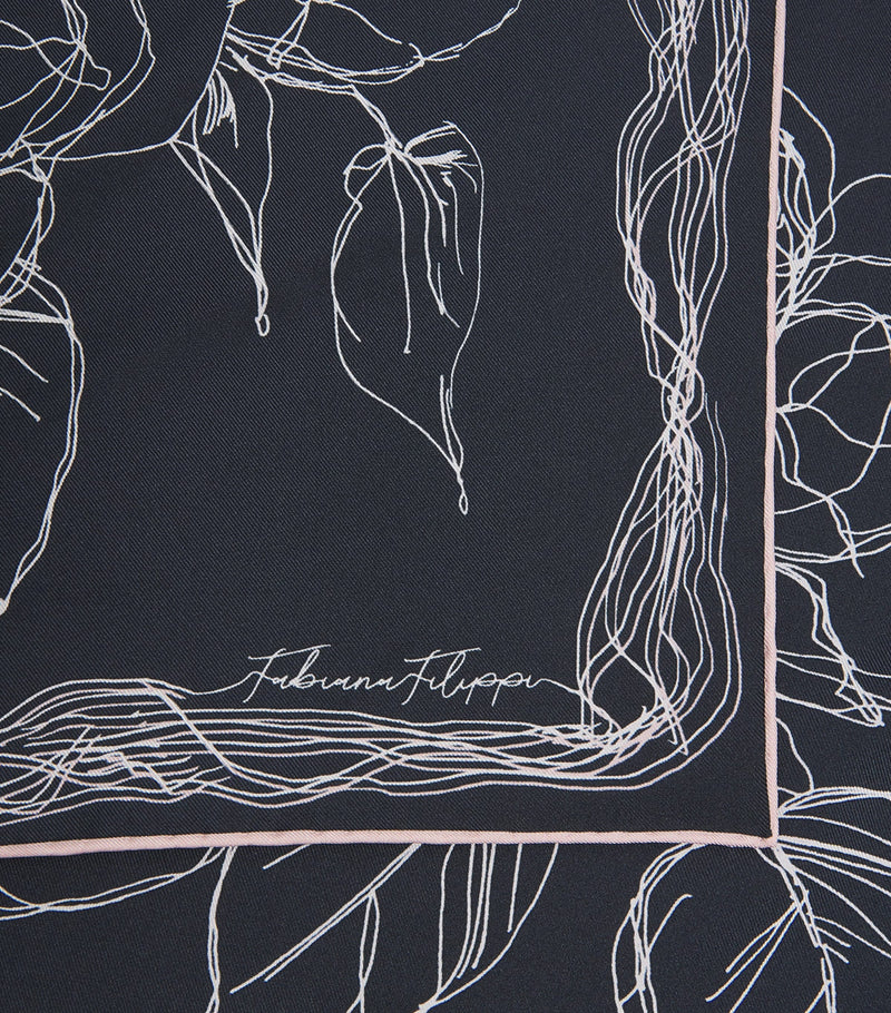 Fabiana Filippi silk twill printed scarf 90cm, imported from the UK
