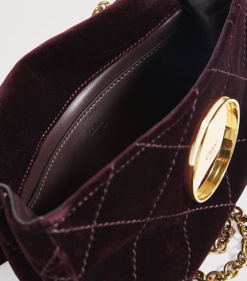 Chloé small quilted velvet heritage shoulder bag (British brand)