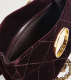Chloé small quilted velvet heritage shoulder bag (British brand)