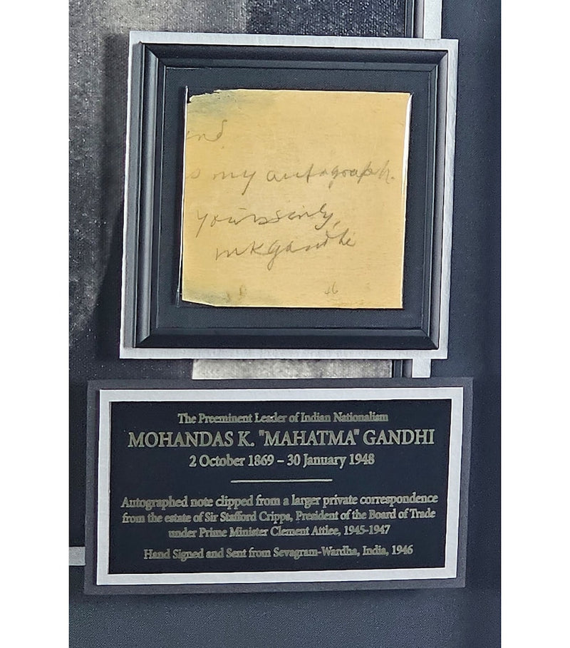 Leipzig Galleries Mahatma Gandhi signed historic display, UK version