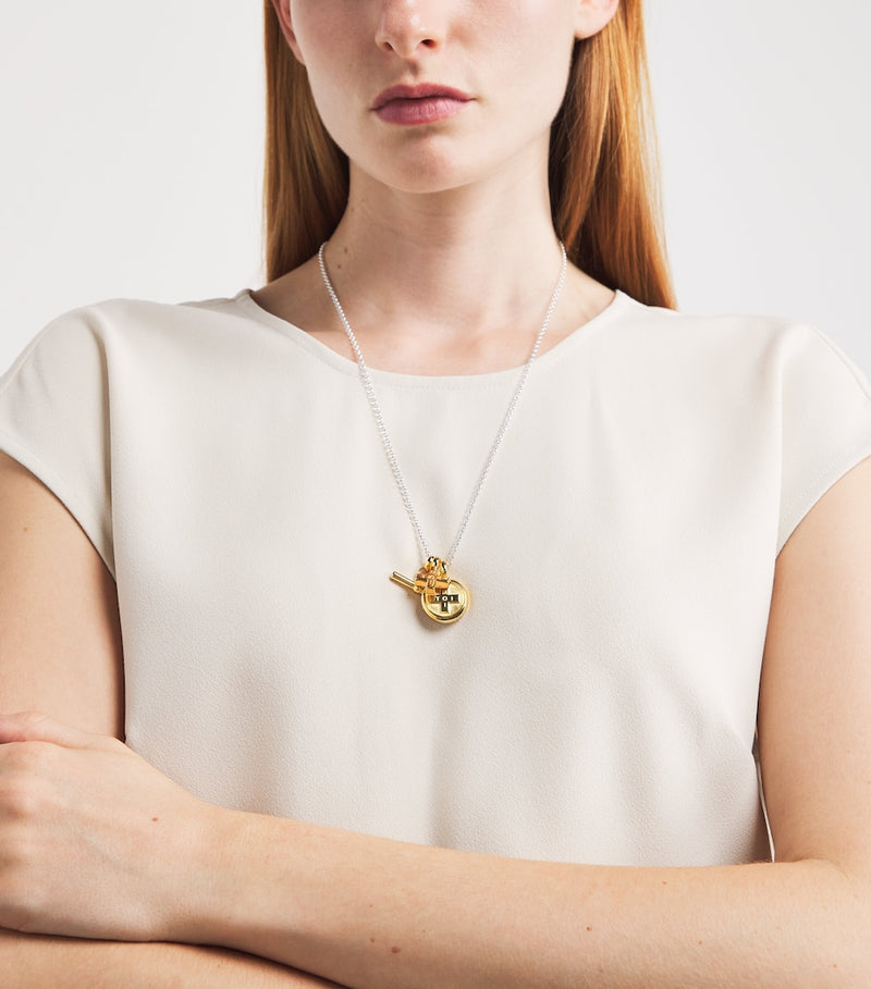Tilly Sveaas gold-plated Moi + Toi cluster necklace - British product