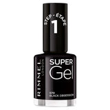 Rimmel Supergel Nail Polish Black Obsession, imported from the UK
