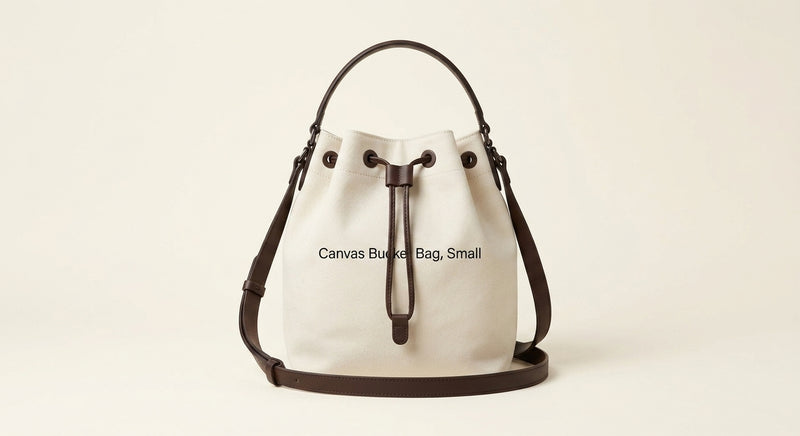 Burberry Mini Check Bucket Bag in Italian calf leather (British brand)