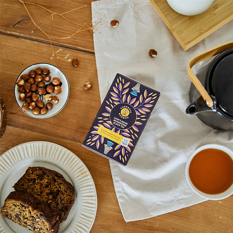 Cheerful Buddha Lions Mane Mushroom Black Tea 15 Tea Bags