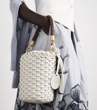 Eleventy woven bucket bag in buffalo leather, UK version