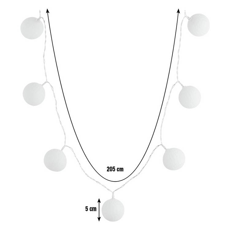 Argos Home white ball string lights 2m - British product