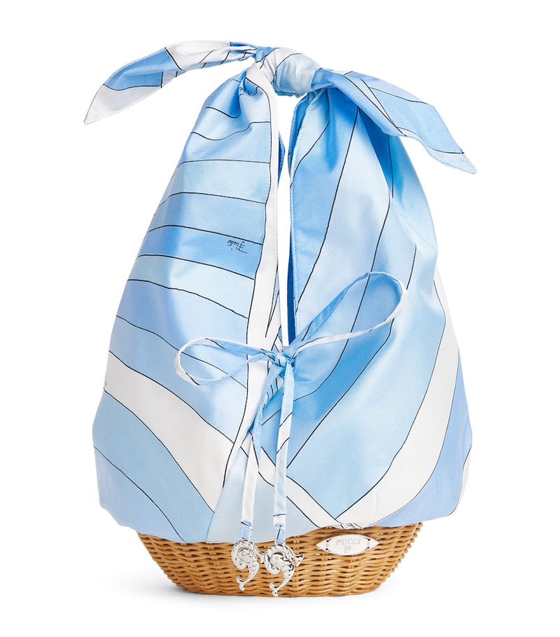 Pucci silk picnic bag with Iride print, UK version