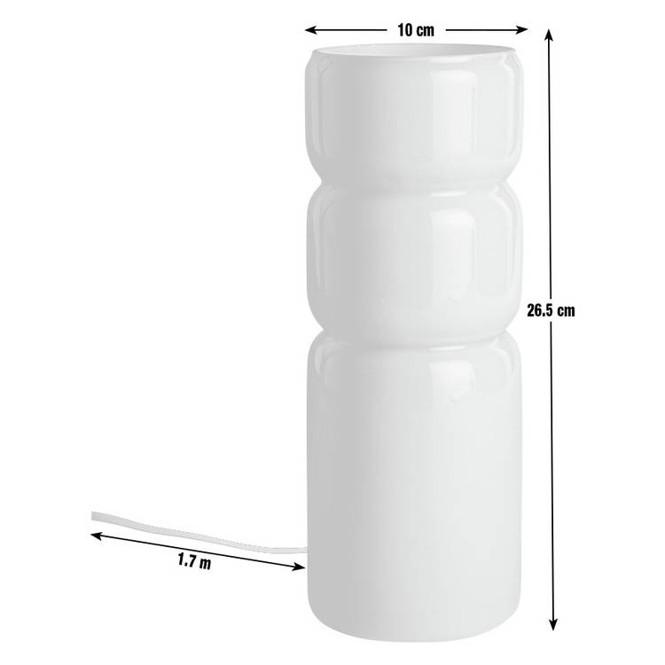 Habitat Parr white glass table lamp, imported from the UK