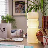 Argos Habitat Parr Glass Column Table Lamp - White- Buy online at McGrocer