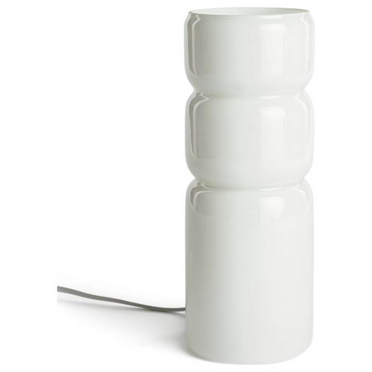 Habitat Parr white glass table lamp, imported from the UK