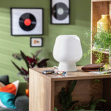 Habitat Lucetta glass table lamp white, UK version