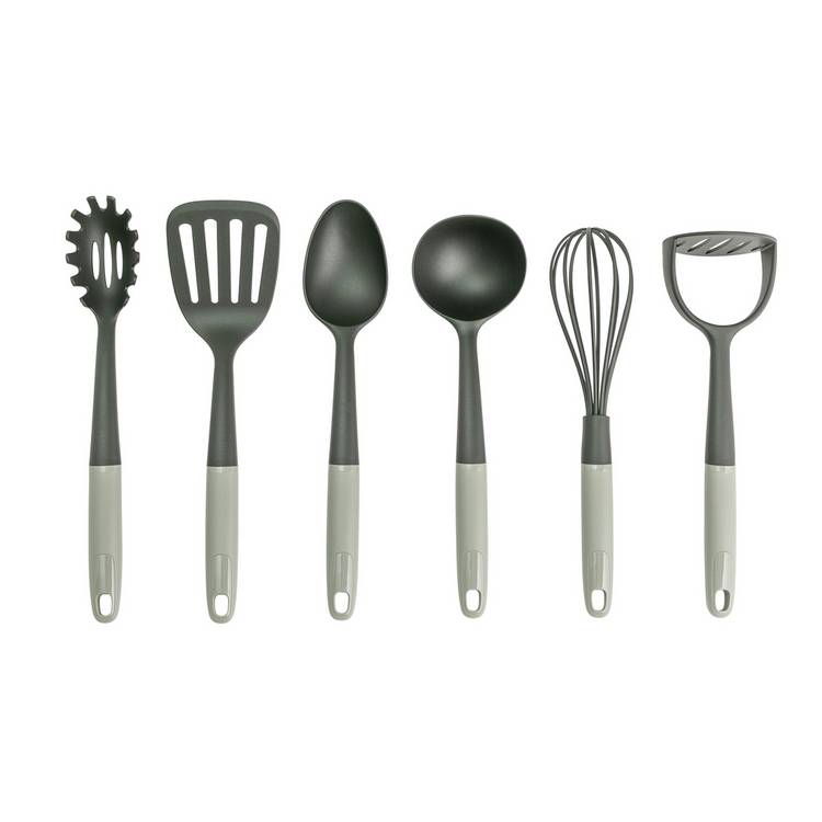 Argos Home 6-piece utensil set with stand black (British brand)