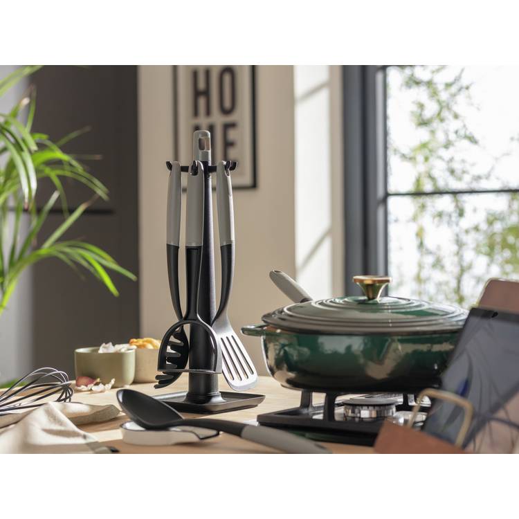 Argos Home 6-piece utensil set with stand black (British brand)