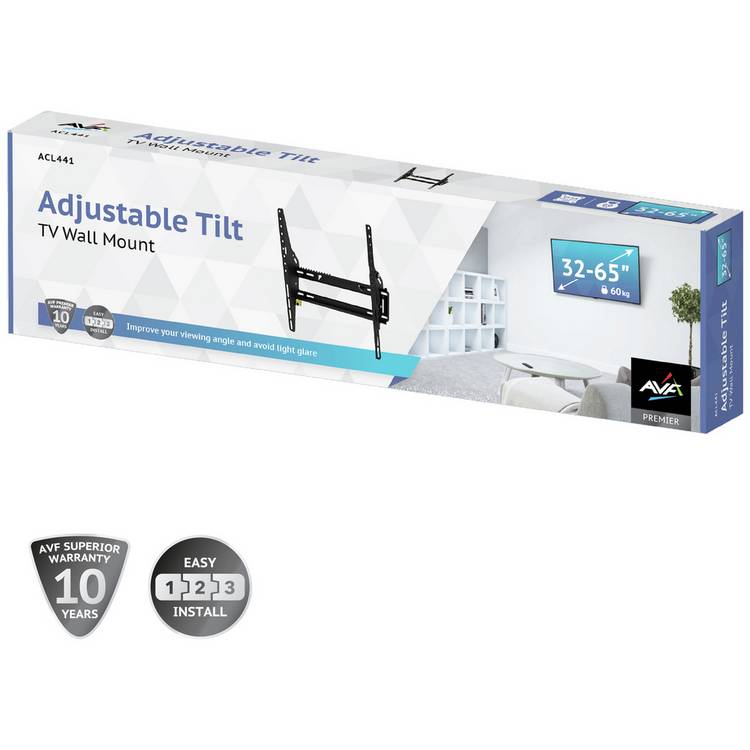 AVF tilting TV wall bracket 32-65 inch black (British brand)