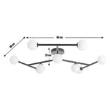 Habitat Alonso 9 light flush ceiling light black white (British brand)