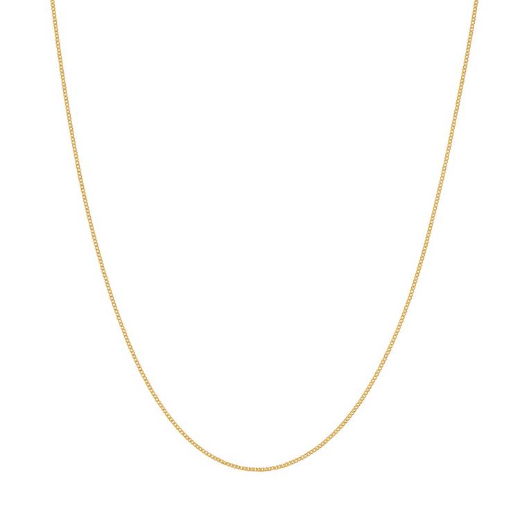 Revere 9ct gold fine curb chain necklace, UK version