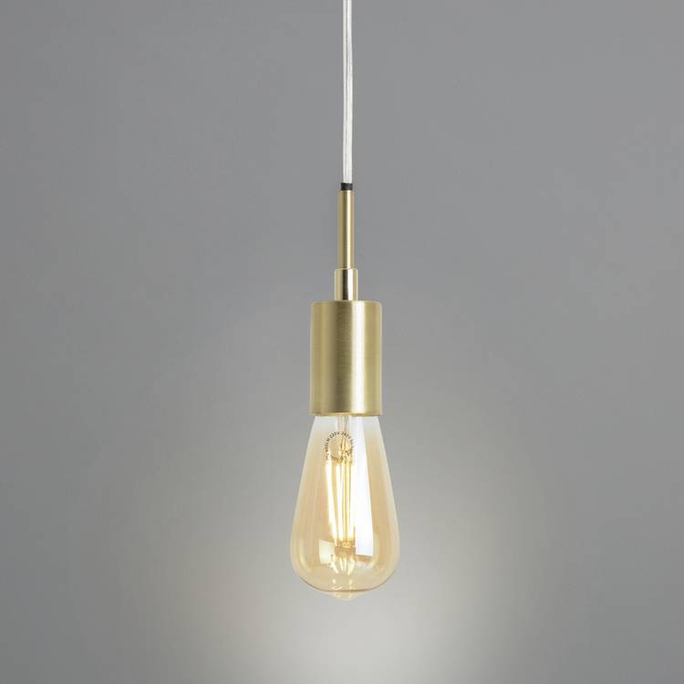 Habitat Lockie brushed brass pendant ceiling light gold, imported from the UK