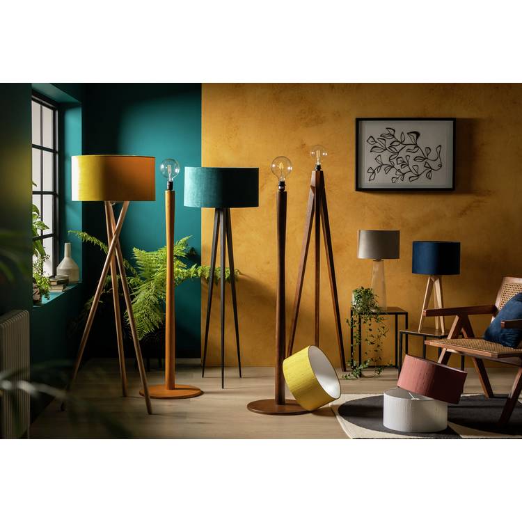 Habitat tripod floor lamp walnut stain, imported from the UK