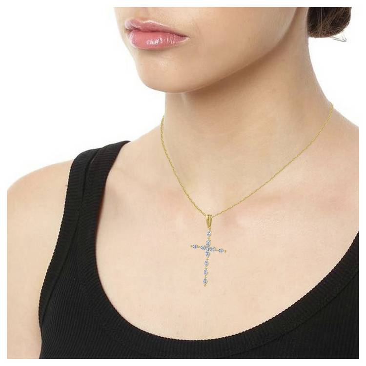 Revere 9ct gold diamond cross pendant 0.15ct 18 inch - British product