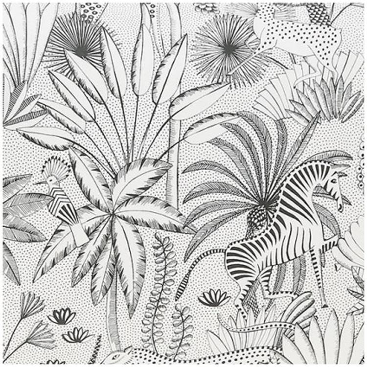 Habitat black white jungle print bedding set single - British product