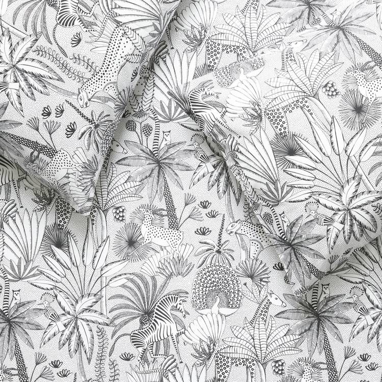Habitat black white jungle print bedding set single - British product