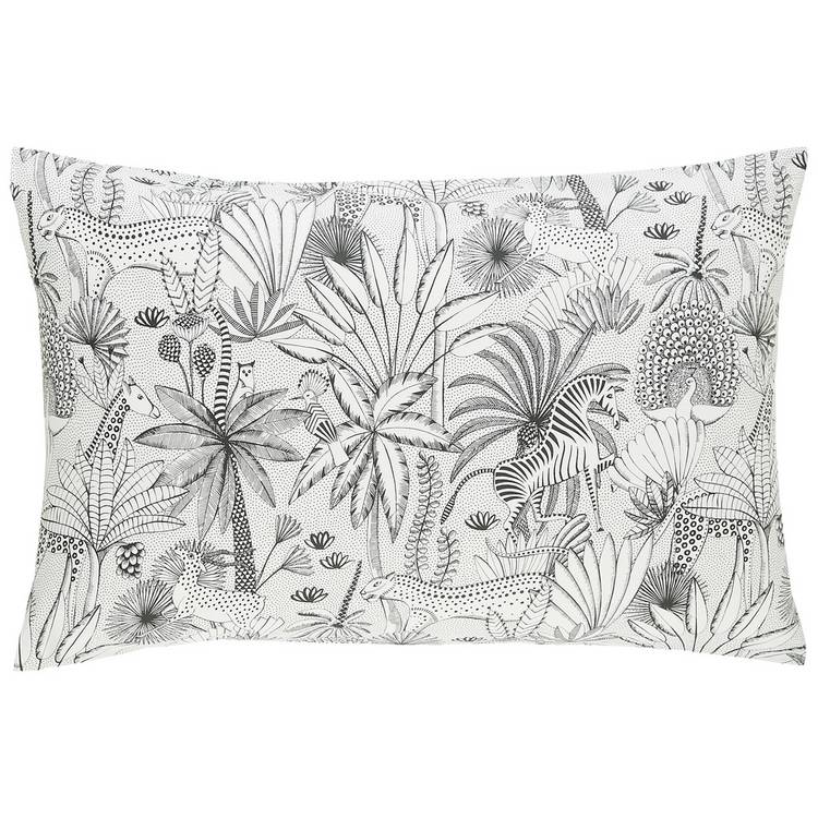 Habitat black white jungle print bedding set single - British product