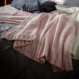 Habitat Chenille Throw blush pink 125x150cm - British product