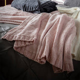 Habitat Chenille Throw blush pink 125x150cm - British product