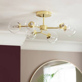 Argos Argos Home Molecular 6 Light Metal Flush Ceiling Light - Brass- Buy online at McGrocer
