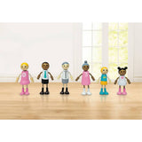 Wooden doll family set with 6 characters, UK version